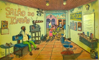 Painting titled "Os Clientes Sumiram…" by Rocha Maia, Original Artwork