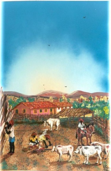 Painting titled "Dia da Ferra" by Rocha Maia, Original Artwork