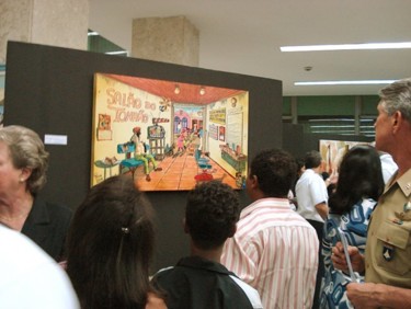 Pintura intitulada "Público visitante" por Rocha Maia, Obras de arte originais