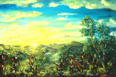 Painting titled "O Brasil era assim" by Rocha Maia, Original Artwork, Oil