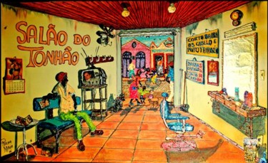 Pintura intitulada "A Clientela sumiu" por Rocha Maia, Obras de arte originais, Óleo