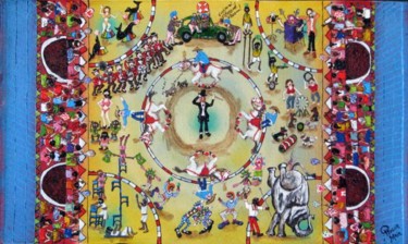 Pintura intitulada "A visão do trapezis…" por Rocha Maia, Obras de arte originais, Óleo