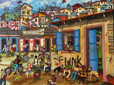 Pintura intitulada "A comunidade agrade…" por Rocha Maia, Obras de arte originais, Óleo