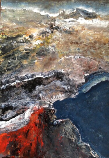 Painting titled "Terra Incognita" by Roche Marie T., Original Artwork, Oil Mounted on Other rigid panel