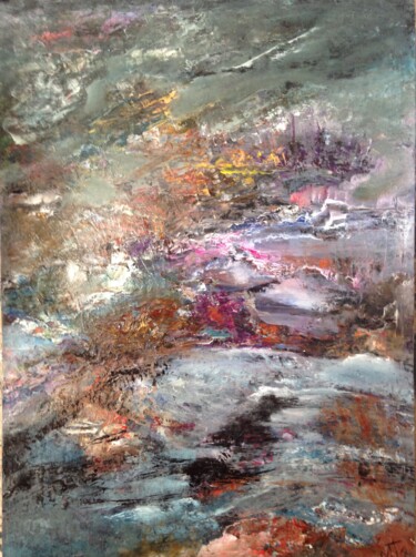 Painting titled "Connemara" by Roche Marie T., Original Artwork, Oil Mounted on Cardboard
