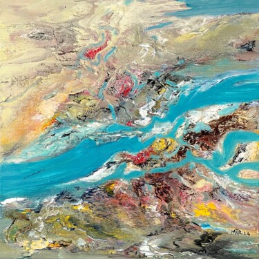 Peinture intitulée "Au fil de l'eau 2" par Roche Marie T., Œuvre d'art originale, Huile