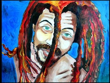 Painting titled "Bushman 2" by Rochele Royster, Original Artwork, Oil