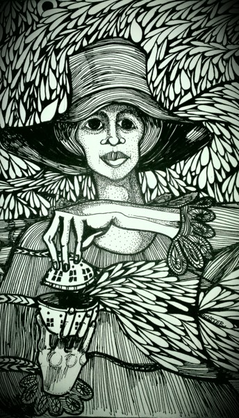 Painting titled "Harriet" by Rochele Royster, Original Artwork, Ink