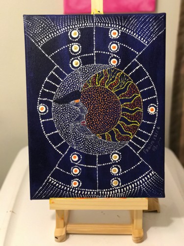 Painting titled "Sun and Moon" by Rochelle Davis, Original Artwork