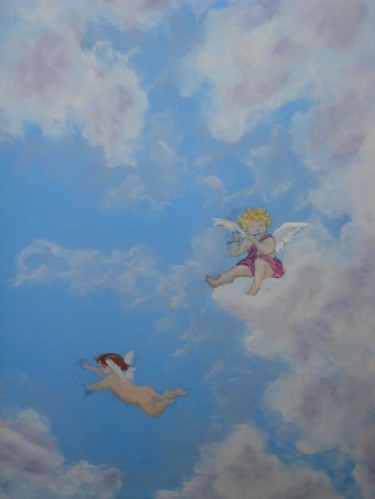 Peinture intitulée "faux ciel" par Véronique Roche, Œuvre d'art originale