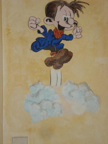 Painting titled "details fresque gas…" by Véronique Roche, Original Artwork