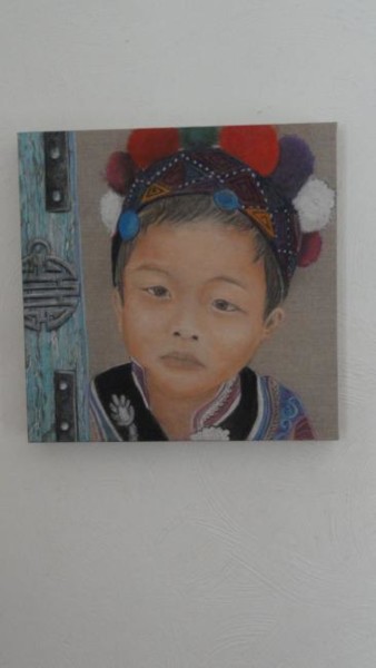 Drawing titled "enfant chinois mene…" by Véronique Roche, Original Artwork