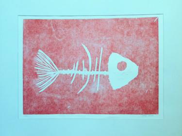 Отпечатки и Гравюры под названием "RedFish" - Suzi Silva, Подлинное произведение искусства, ксилография