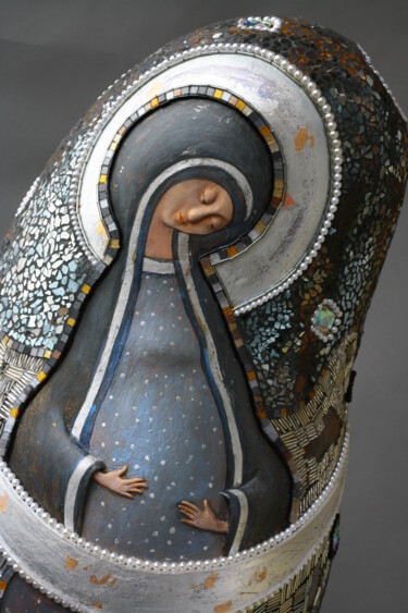 Sculpture intitulée "Неопалимая Купина" par Rock Portraits By Larisa Churkina, Œuvre d'art originale, Mosaïque
