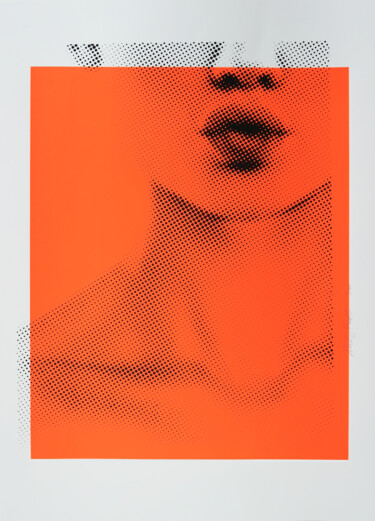 Printmaking titled "Kissing Lip in Neon…" by Roco.Studio, Original Artwork, Acrylic