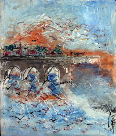 Painting titled "pont" by Rodart, Original Artwork, Oil