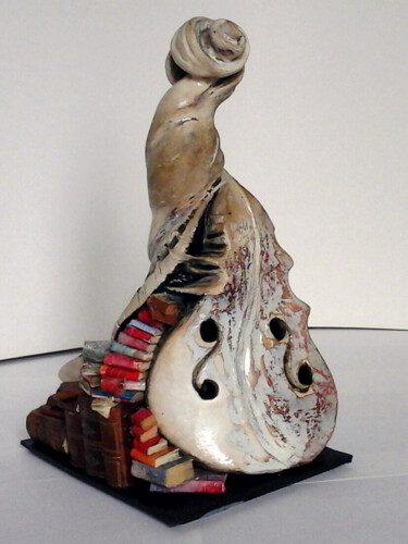 Sculpture titled "Violon piano" by Rodart, Original Artwork, Terra cotta