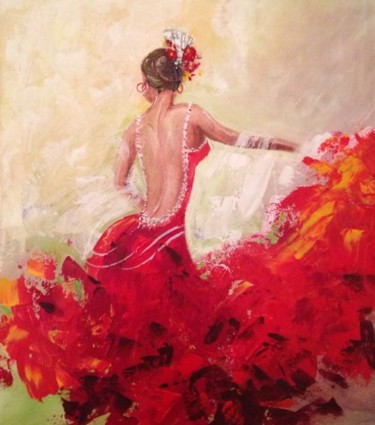 Peinture intitulée "Flamenco" par Patrice Rodez, Œuvre d'art originale, Acrylique