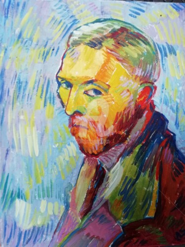 Painting titled "Van Gogh Portrait" by Rodica, Original Artwork, Oil