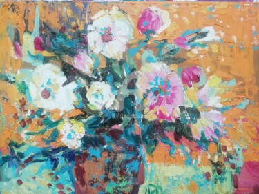 Painting titled "Fllowers" by Rodica, Original Artwork