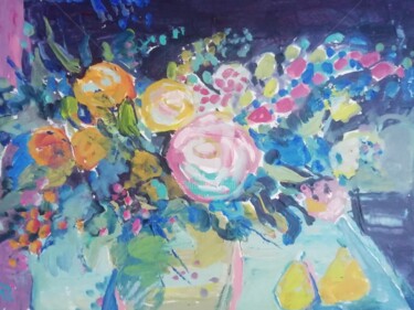Pittura intitolato "Flowers" da Rodica, Opera d'arte originale