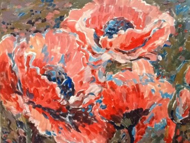 Painting titled "Șommer Flowers" by Rodica, Original Artwork, Oil