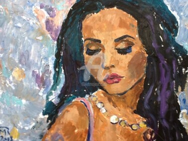 Painting titled "Lady Portrait" by Rodica, Original Artwork