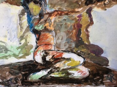 Painting titled "Model in POSE" by Rodica, Original Artwork