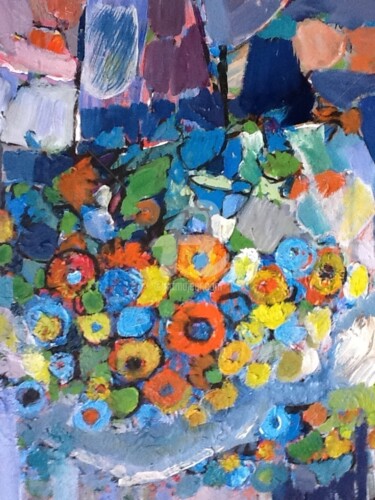 Картина под названием "Abstract flowers" - Rodica, Подлинное произведение искусства, Другой