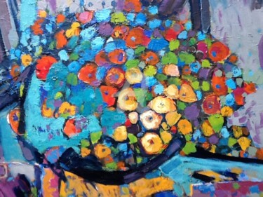 Pintura intitulada "Flowers" por Rodica, Obras de arte originais, Óleo