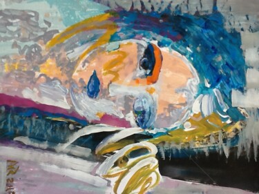 Painting titled "Portrait" by Rodica, Original Artwork, Acrylic