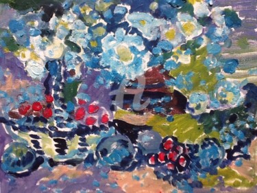 Painting titled "Flowers" by Rodica, Original Artwork