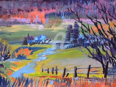 Painting titled "Landscape" by Rodica, Original Artwork