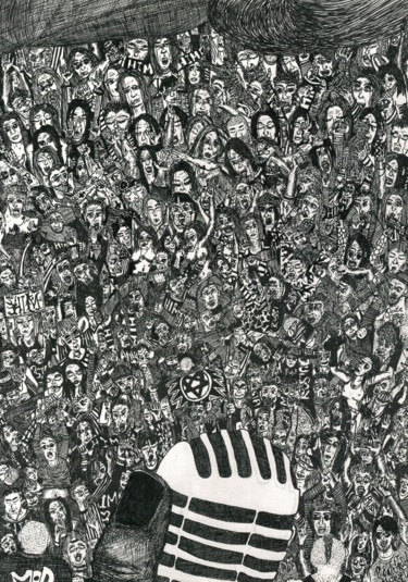 Рисунок под названием "HIM concert at MOD…" - Никита Родин, Подлинное произведение искусства, Гелевая ручка