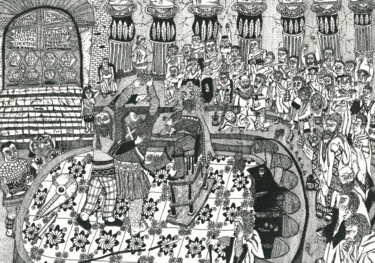 「Vikings assure Sena…」というタイトルの描画 Никита Родинによって, オリジナルのアートワーク, ジェルペン