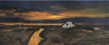 Dessin intitulée "tramonto" par Rodolfo Aldi, Œuvre d'art originale, Pastel