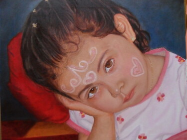 Painting titled "ANA PAOLA" by Rodolfo Rivera, Original Artwork, Oil