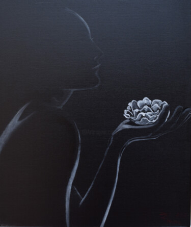 Schilderij getiteld "FLOR" door Rodolfo Rivera, Origineel Kunstwerk, Olie