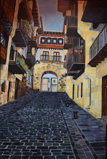 Painting titled "Hondarribia, España" by Rodolfo Rivera, Original Artwork, Oil