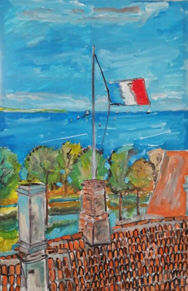 Painting titled "14 Juillet À Trouvi…" by Rodolphe Lavayssiere, Original Artwork, Acrylic