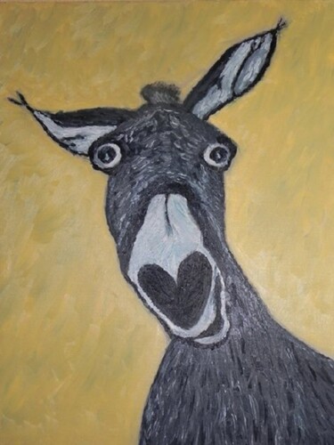 Pintura titulada "l’âne de fernandel…" por Rodolphe Quinet, Obra de arte original, Oleo Montado en Bastidor de camilla de ma…