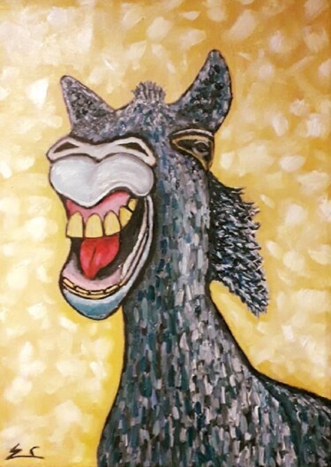 Ζωγραφική με τίτλο "le cheval de Bourvi…" από Rodolphe Quinet, Αυθεντικά έργα τέχνης, Λάδι Τοποθετήθηκε στο Ξύλινο φορείο σκ…