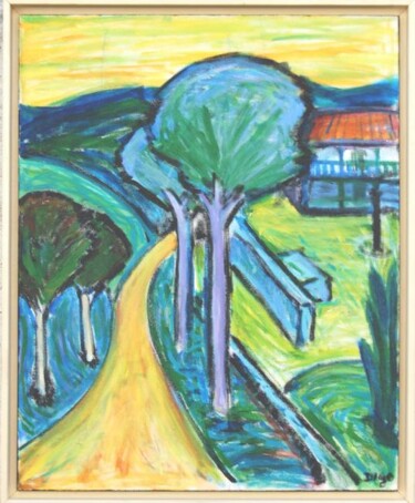 Painting titled "Road at Martin's Fa…" by Rodrigo Brasil, Original Artwork, Acrylic
