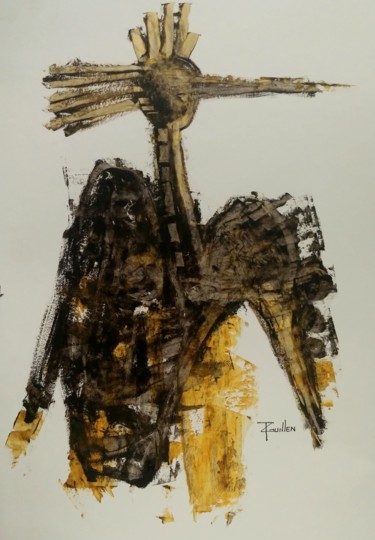 Pintura titulada "Gallo I" por Rodrigo Guillen, Obra de arte original, Oleo