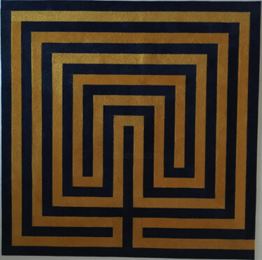 Colagens intitulada "labirinto ouro sobr…" por Rodrigo Miguel, Obras de arte originais, Papel