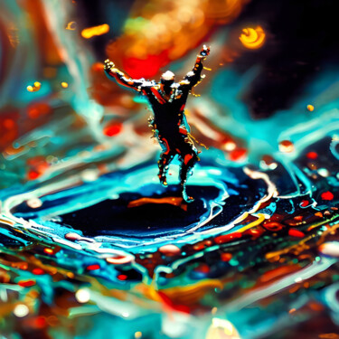 Digitale Kunst getiteld "Micro Leap" door Rodrigo Muñoz, Origineel Kunstwerk, AI gegenereerde afbeelding