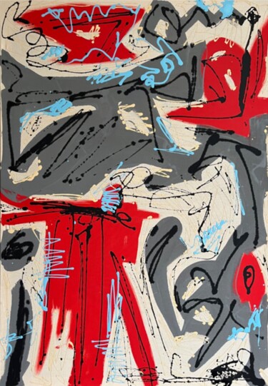 Pintura titulada "Conjuro Rojo" por Rodrigo Pernas, Obra de arte original, Acrílico