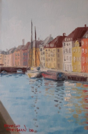 Painting titled "Copenhagen II" by Rodrigo Trevisan, Original Artwork, Oil