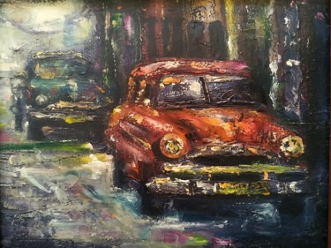 Malerei mit dem Titel "Noche en mi cuidad 2" von Osley Rodríguez -- Rguez, Original-Kunstwerk, Öl