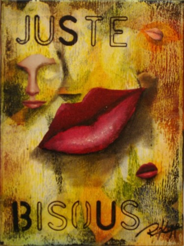 Peinture intitulée "juste un bisou" par Rodykop, Œuvre d'art originale, Huile